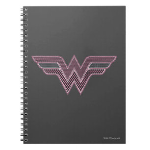 Wonder Woman Pink and Black Checker Mesh Logo Notebook