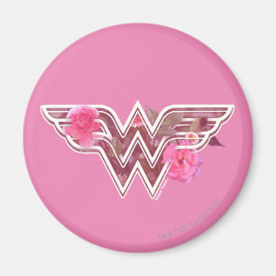 Wonder Woman Pink Camellia Flowers Logo Magnet