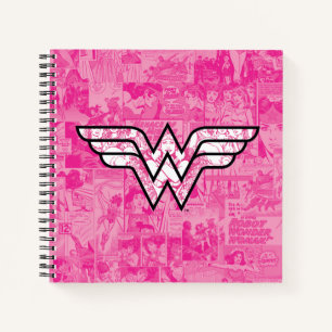 Wonder Woman Pink Comic Book Collage Logo