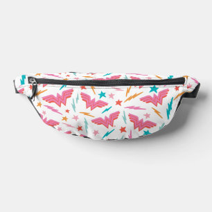 Wonder Woman Pink Logo and Lightning Pattern Fanny Pack