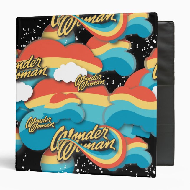 Wonder Woman Rainbow Clouds Pattern Binder (Front/Inside)