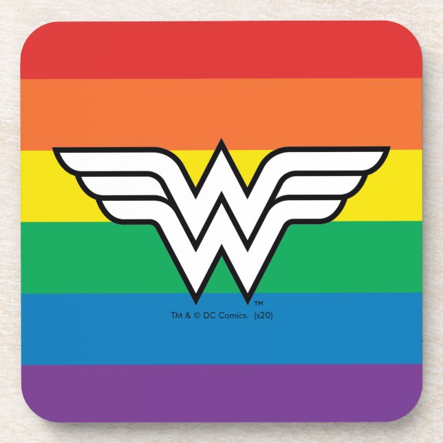 Wonder Woman Rainbow Logo Coaster (Front)