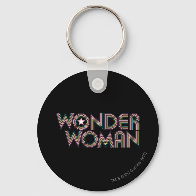 Wonder Woman Rainbow Logo Keychain (Front)