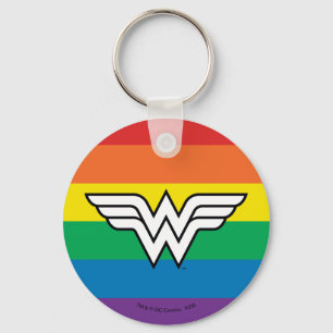 Wonder Woman Rainbow Logo Keychain