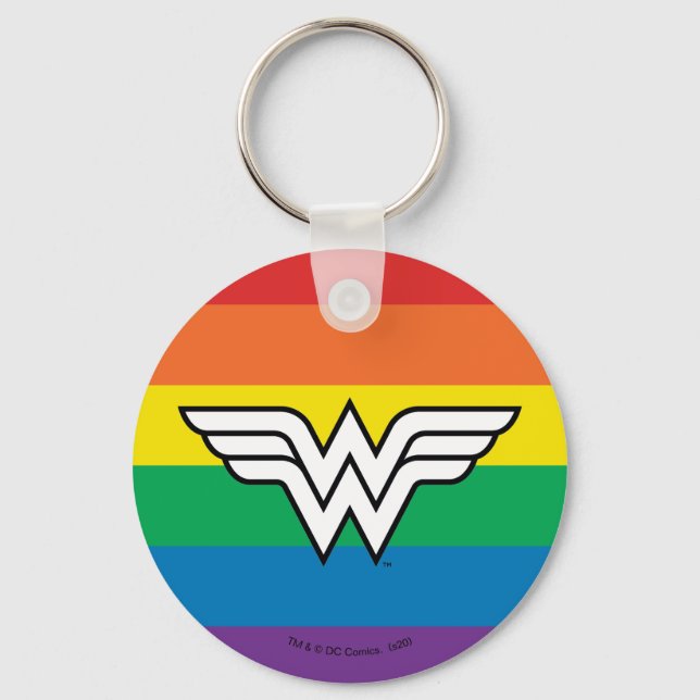 Wonder Woman Rainbow Logo Keychain (Front)