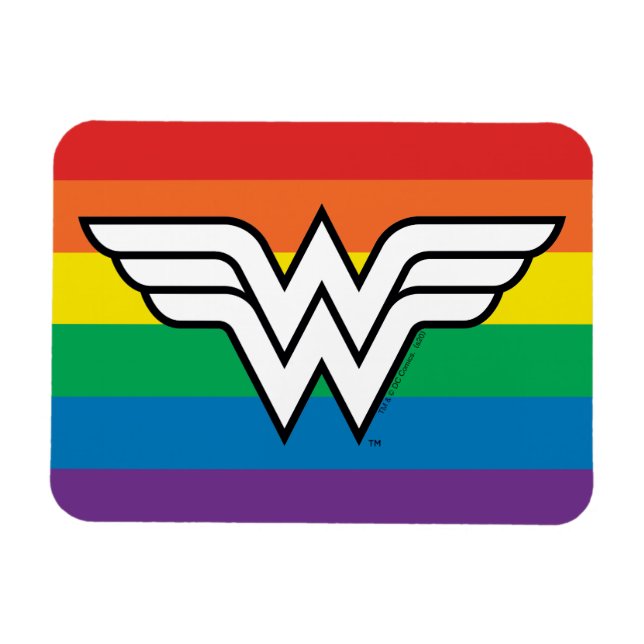 Wonder Woman Rainbow Logo Magnet (Horizontal)