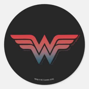 Wonder Woman Red Blue Gradient Logo Classic Round Sticker