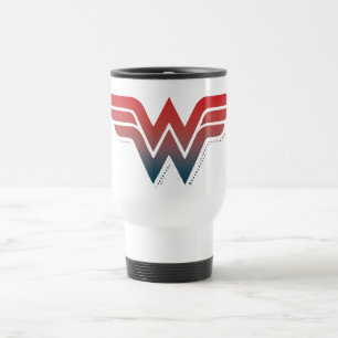 Wonder Woman Red Blue Gradient Logo Travel Mug