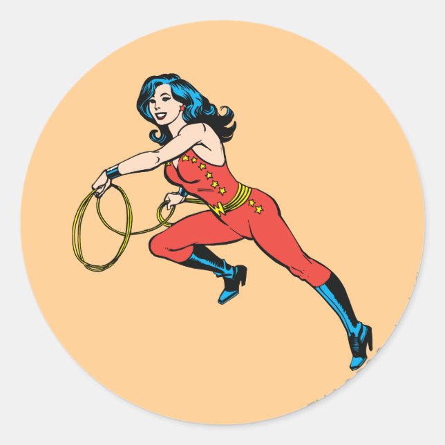 Wonder Woman Red Outfit Classic Round Sticker (Front)