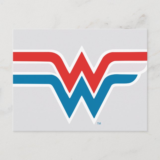 Wonder Woman Red White and Blue Logo Postcard (Front)