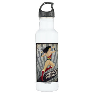Wonder Woman Retro City Sunburst and Stars 710 Ml Water Bottle
