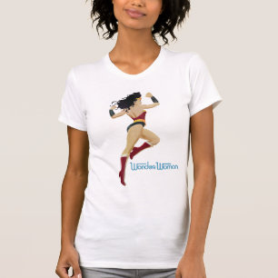 Wonder Woman Retro City Sunburst and Stars T-Shirt