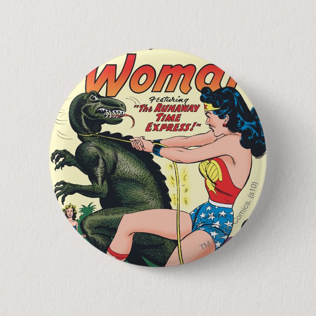 Wonder Woman Runaway Time Express 2 Inch Round Button (Front)