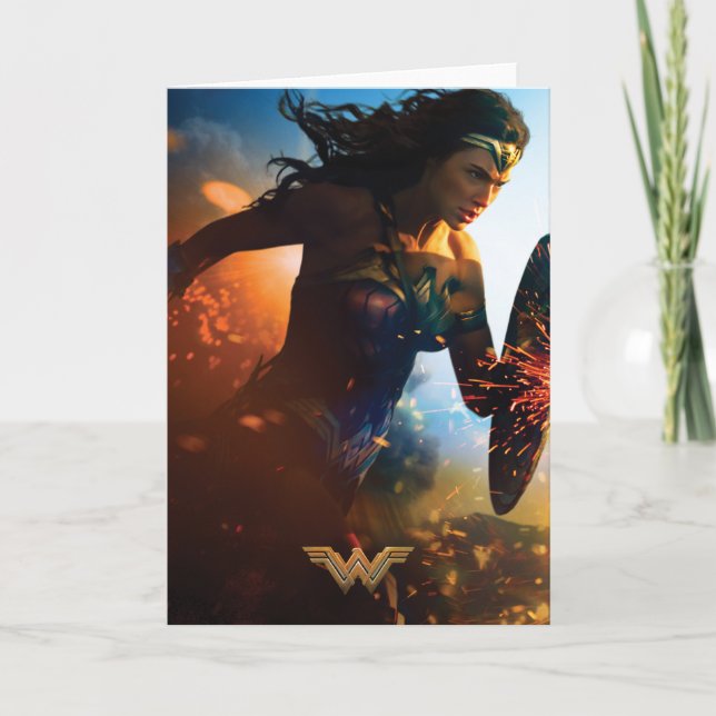 Wonder Woman Running on Battlefield Card (Front)