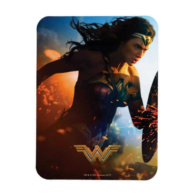 Wonder Woman Running on Battlefield Magnet (Vertical)