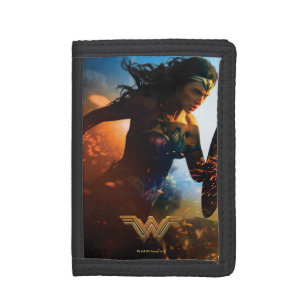 Wonder Woman Running on Battlefield Trifold Wallet
