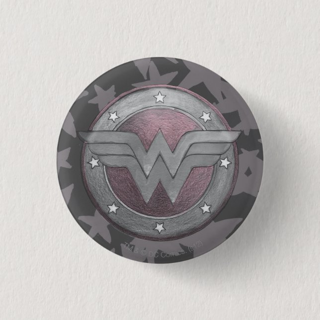 Wonder Woman Shield Pattern 1 Inch Round Button (Front)