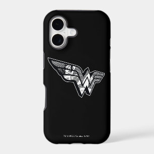 Wonder Woman Sitting In Angled Lace Logo