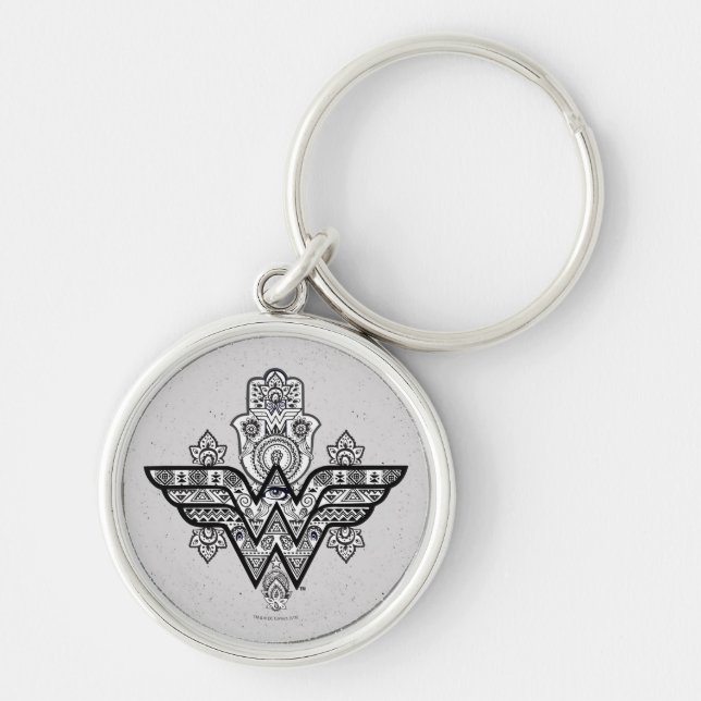 Wonder Woman Spiritual Paisley Hamsa Logo Keychain (Front)