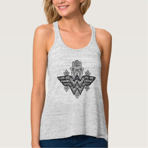 Wonder Woman Spiritual Paisley Hamsa Logo Tank Top