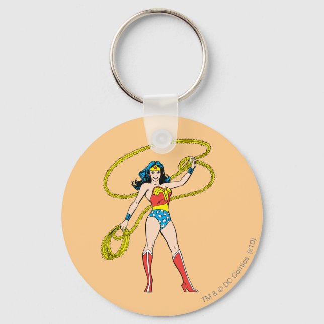 Wonder Woman Standing with Lasso Keychain (Front)