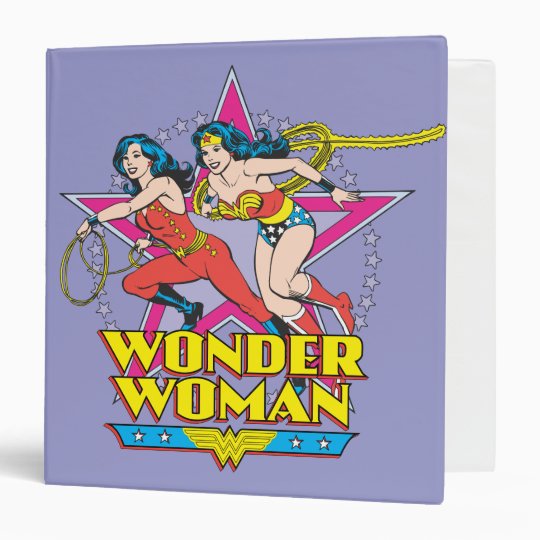 Wonder Woman Star Background 3 Ring Binder