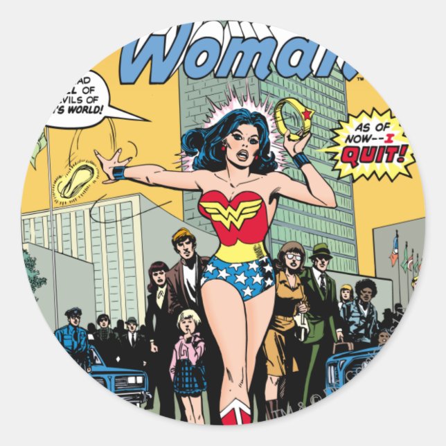 Wonder Woman Starring Pat Carbine Classic Round Sticker (Front)