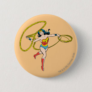Wonder Woman Swinging Lasso 2 Inch Round Button