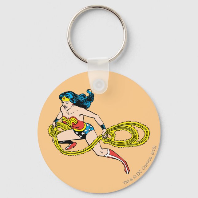 Wonder Woman Swinging Lasso Left Keychain (Front)