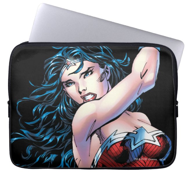 Wonder Woman Swinging Sword Laptop Sleeve (Front)