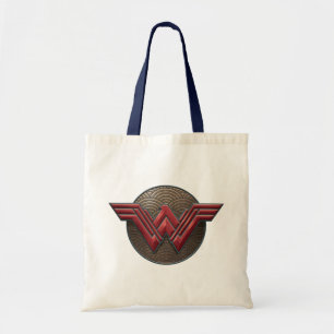 Wonder Woman Symbol Over Concentric Circles Tote Bag