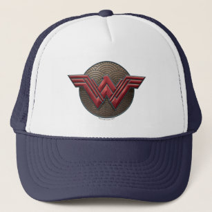 Wonder Woman Symbol Over Concentric Circles Trucker Hat