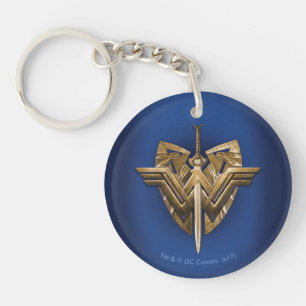 Wonder Woman Symbol With Sword of Justice Keychain