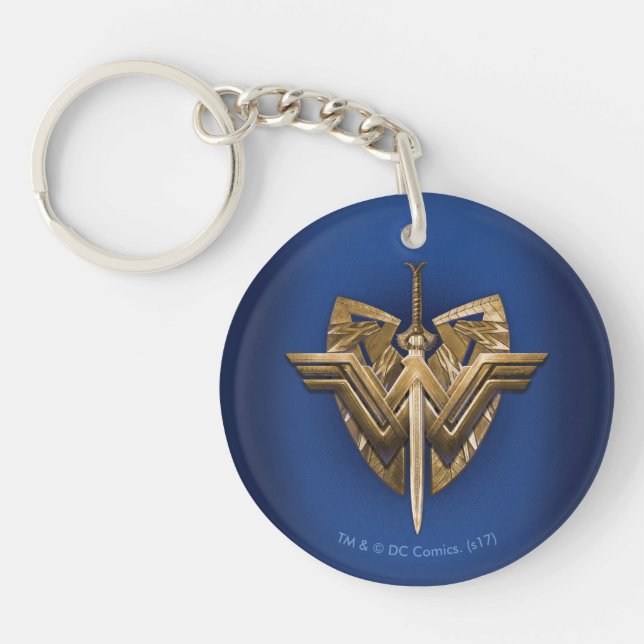 Wonder Woman Symbol With Sword of Justice Keychain (Front)