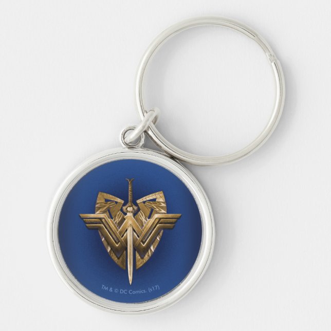 Wonder Woman Symbol With Sword of Justice Keychain (Front)