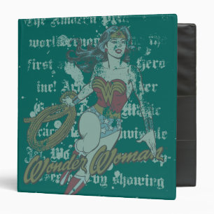 Wonder Woman Text Background Binder