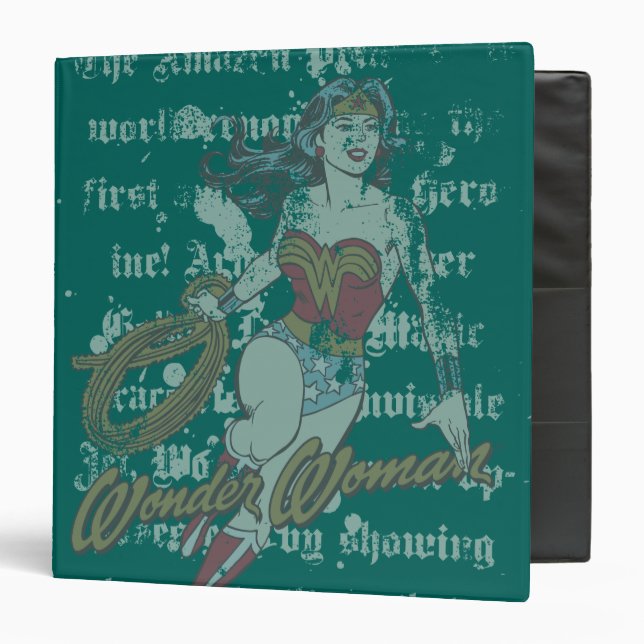 Wonder Woman Text Background Binder (Front/Inside)