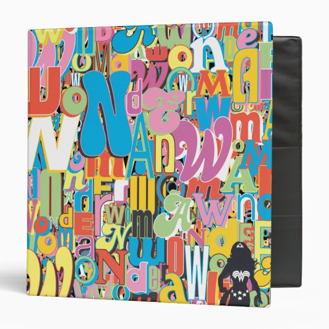 Wonder Woman Text Collage Binder (Front/Inside)
