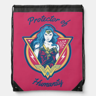 Wonder Woman Tri-Colour Graphic Template Drawstring Bag