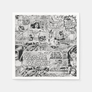 Wonder Woman Vintage Comic Pattern Napkin