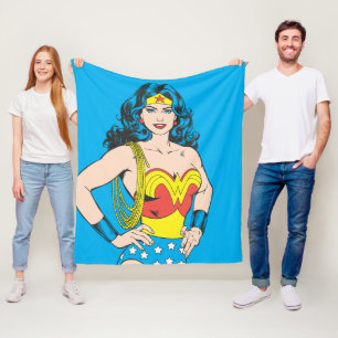 Wonder Woman   Vintage Pose with Lasso Fleece Blanket