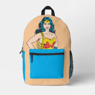 Wonder Woman   Vintage Pose with Lasso Printed Backpack