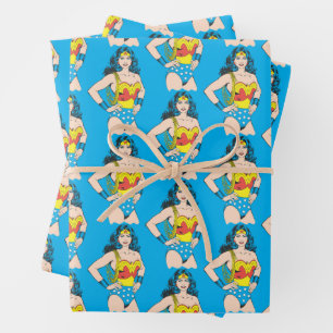 Wonder Woman Vintage Pose with Lasso Wrapping Paper Sheet