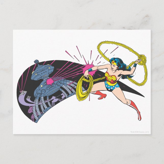 Wonder Woman vs Robot Postcard (Front)