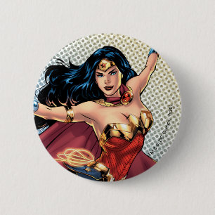 Wonder Woman Wearing Cape 2 Inch Round Button