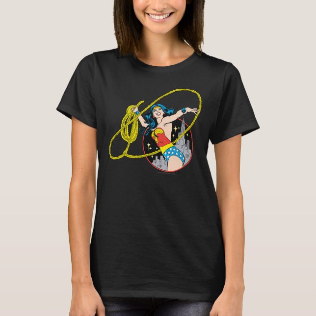 Wonder Woman with City Background T-Shirt (Front)