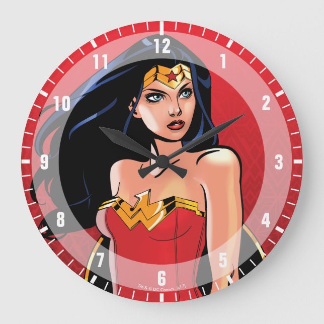 Wonder Woman With Sword - Fierce Large Clock (Front)