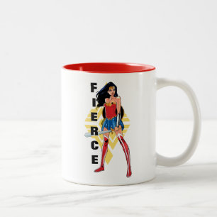 Wonder Woman With Sword - Fierce Two-Tone Coffee Mug