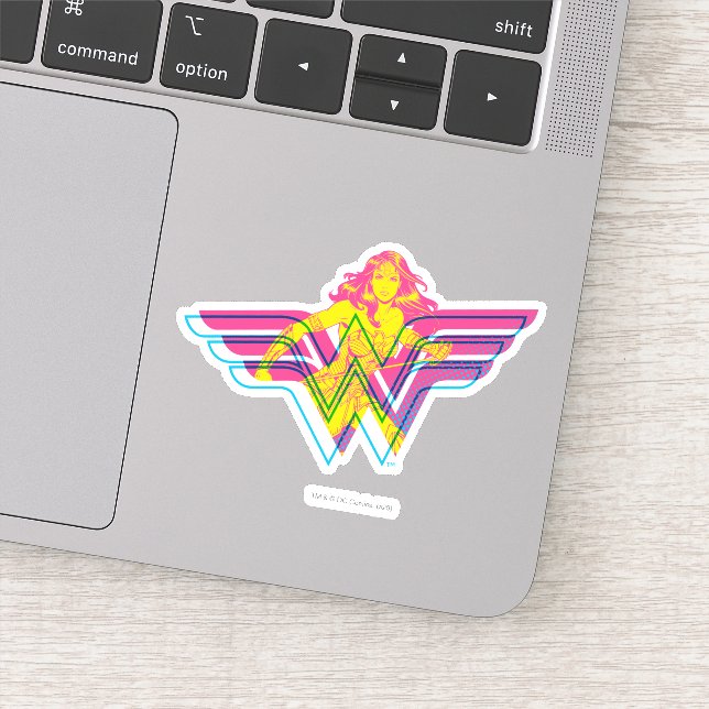 Wonder Woman Yellow-Pink Comic Art Logo (Detail)