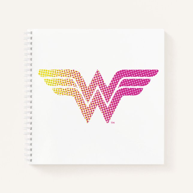 Wonder Woman Yellow-Pink Halftone Gradient Logo Notebook (Front)